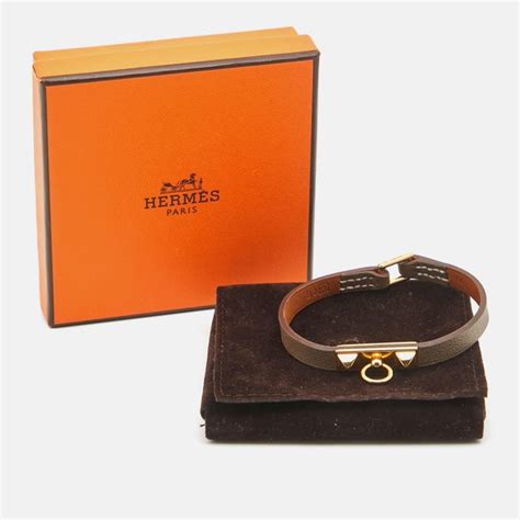 hermes micro rivale|HERMES Micro Rivale Grey Leather Bracelet M.